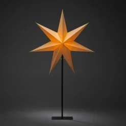 Julbelysning|Jotex Pappersstjärna Metallfot Höjd 80 Cm Beige