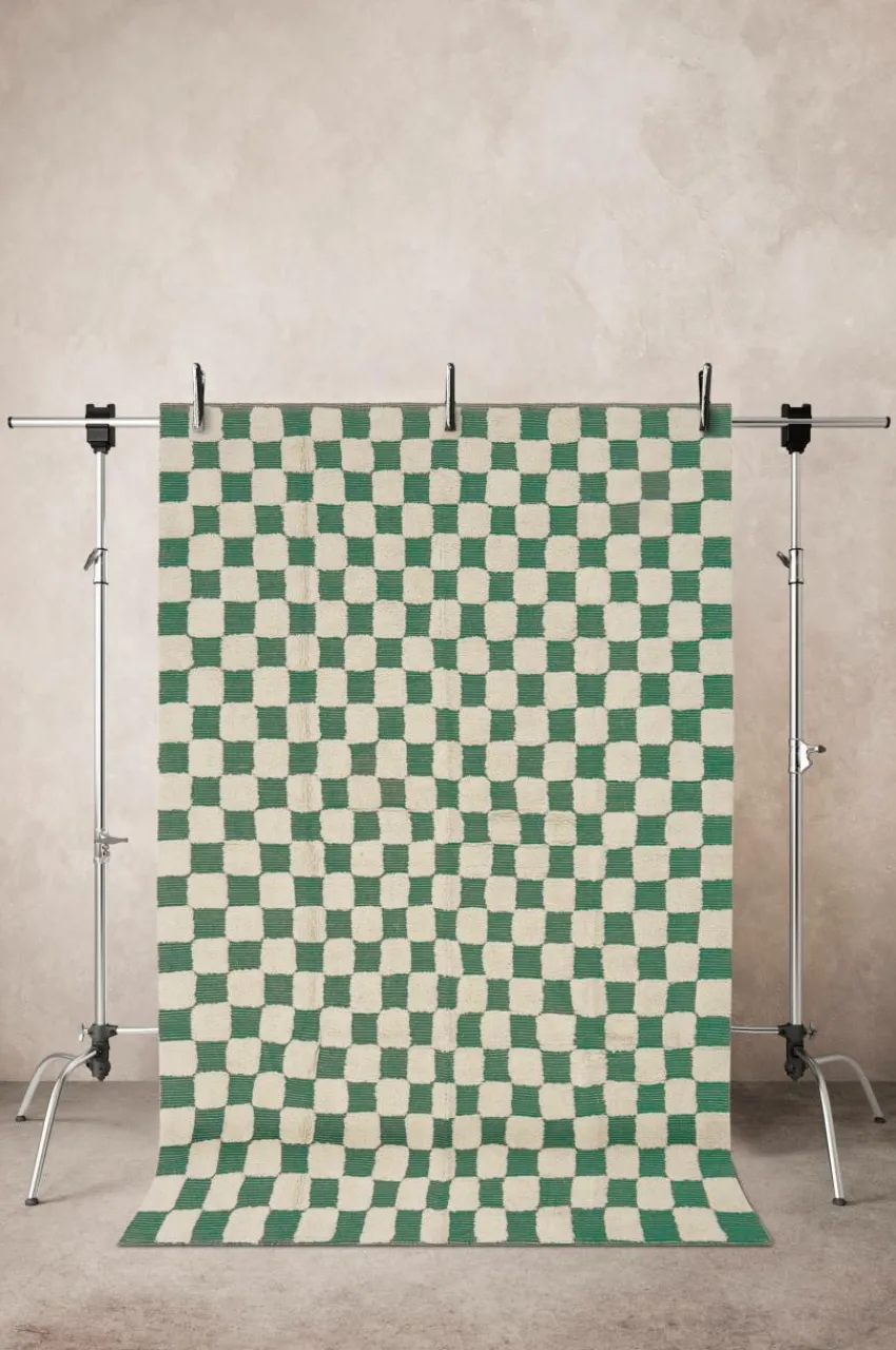 Bomulls- & Trasmattor|Jotex PENTON Bomullsmatta 170x240 Cm Grön/naturvit