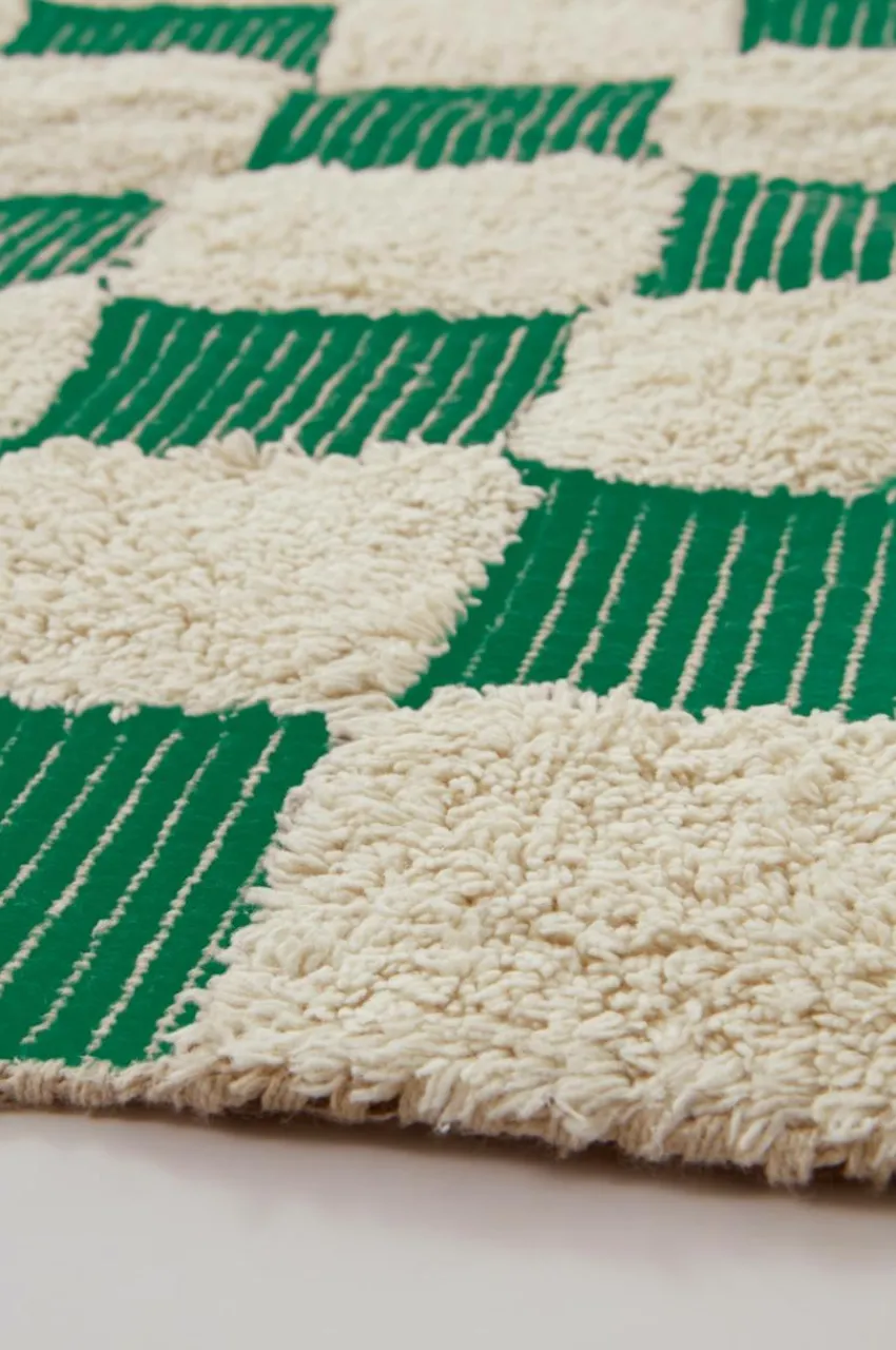 Bomulls- & Trasmattor|Jotex PENTON Bomullsmatta 170x240 Cm Grön/naturvit
