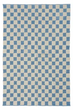 Bomulls- & Trasmattor|Jotex PENTON Bomullsmatta 170x240 Cm Blå/naturvit