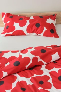 Örngott|Jotex POPPY örngott 90x50 Cm Ekologisk Röd/vit