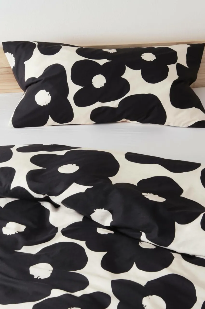 Örngott|Jotex POPPY örngott 90x50 Cm Ekologisk Svart/vit