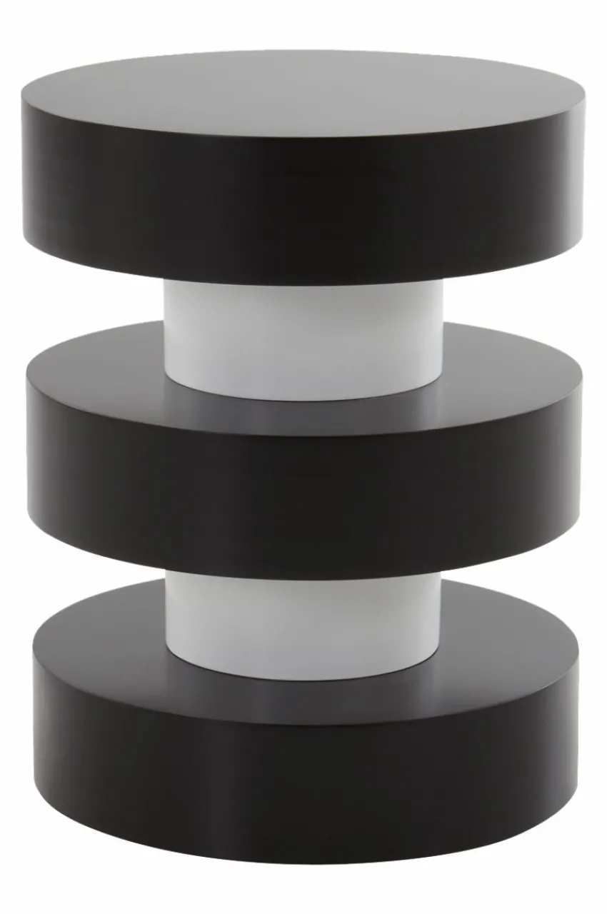 Bord|Jotex PORTELLO Sidobord ø 40 Cm Svart/vit
