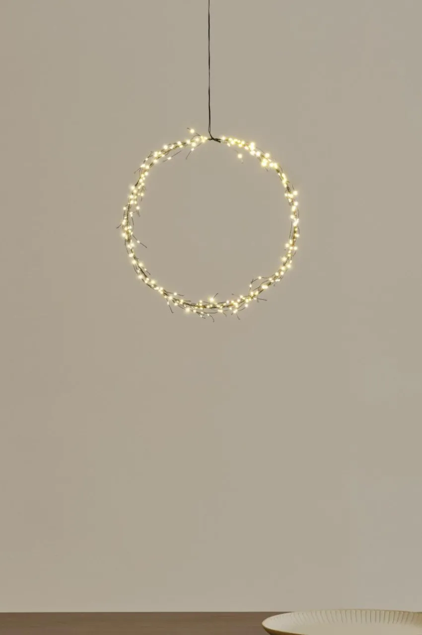 Julbelysning|Dekorativ Belysning|Jotex PORTIA LED Krans ø 40 Cm Svart