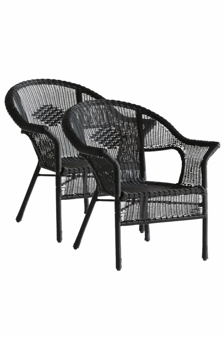 Utestolar & Utepallar|Utemöbler|Jotex PROVENCE Karmstol 2-pack Svart