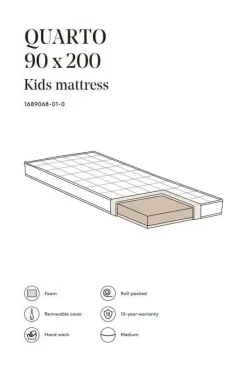 Barnmöbler|Barnmöbler Deal|Jotex QUARTO Skummadrass Medium 90x200 Cm White