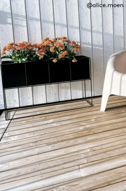 Utekrukor|Krukor|Jotex RAFFERTY Kruka Med Ställning 80x25 Cm Svart
