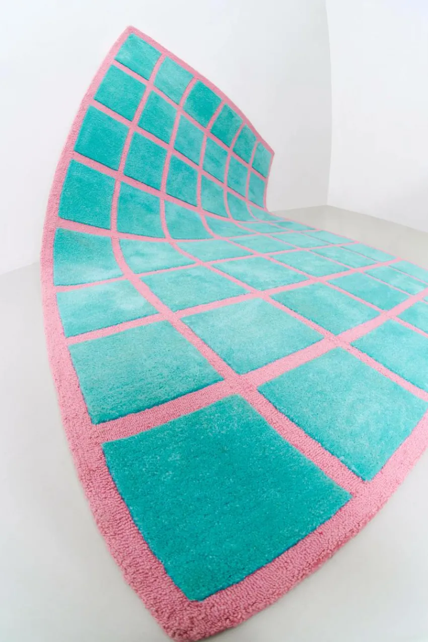 Lugg- & Ryamattor|Jotex RAVELLO Luggmatta 170x240 Cm Turkos/rosa