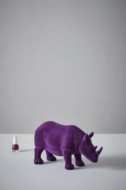 Prydnadssaker|Jotex RHINO VELVET Dekorations Noshörning Lila