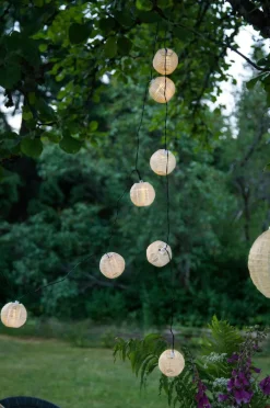 Utebelysning|Utebelysning|Jotex RICIE Ljusslinga Solcell Beige