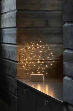 Julbelysning|Jotex Rund Metalldekoration 100 LED 39,5cm Svart