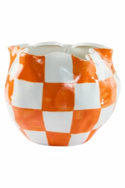 Vaser|Krukor|Jotex RUTAN Kruka Orange/vit
