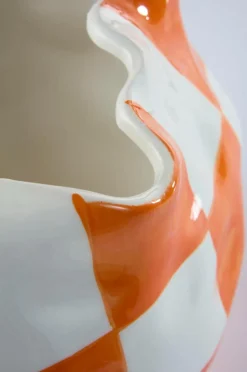 Vaser|Krukor|Jotex RUTAN Kruka Orange/vit
