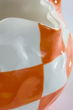 Vaser|Krukor|Jotex RUTAN Kruka Orange/vit