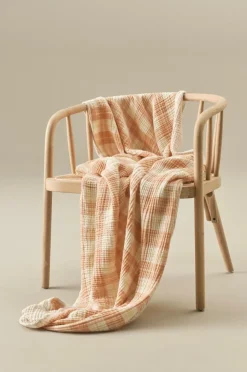 Plädar & Filtar|Jotex RUTHY Pläd 130x170 Cm Orange/beige