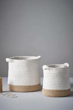 Prydnadssaker|Förvaring|Jotex SALLE Förvaringskorg 2 Delar Naturvit/beige