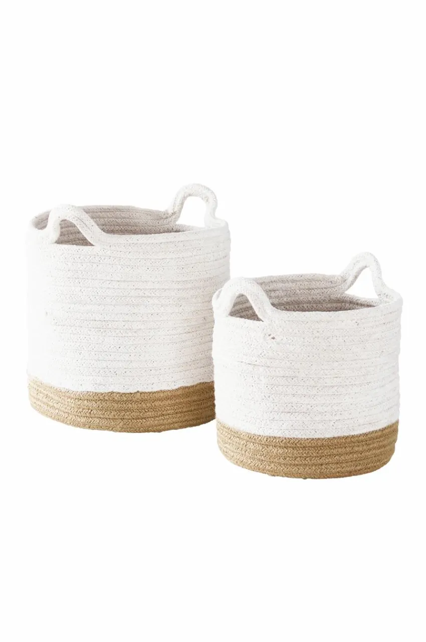 Prydnadssaker|Förvaring|Jotex SALLE Förvaringskorg 2 Delar Naturvit/beige