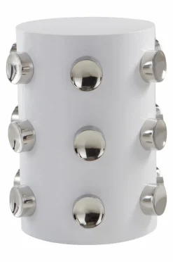 Bord|Jotex SATURNUS Sidobord ø 41 Cm Vit/stål