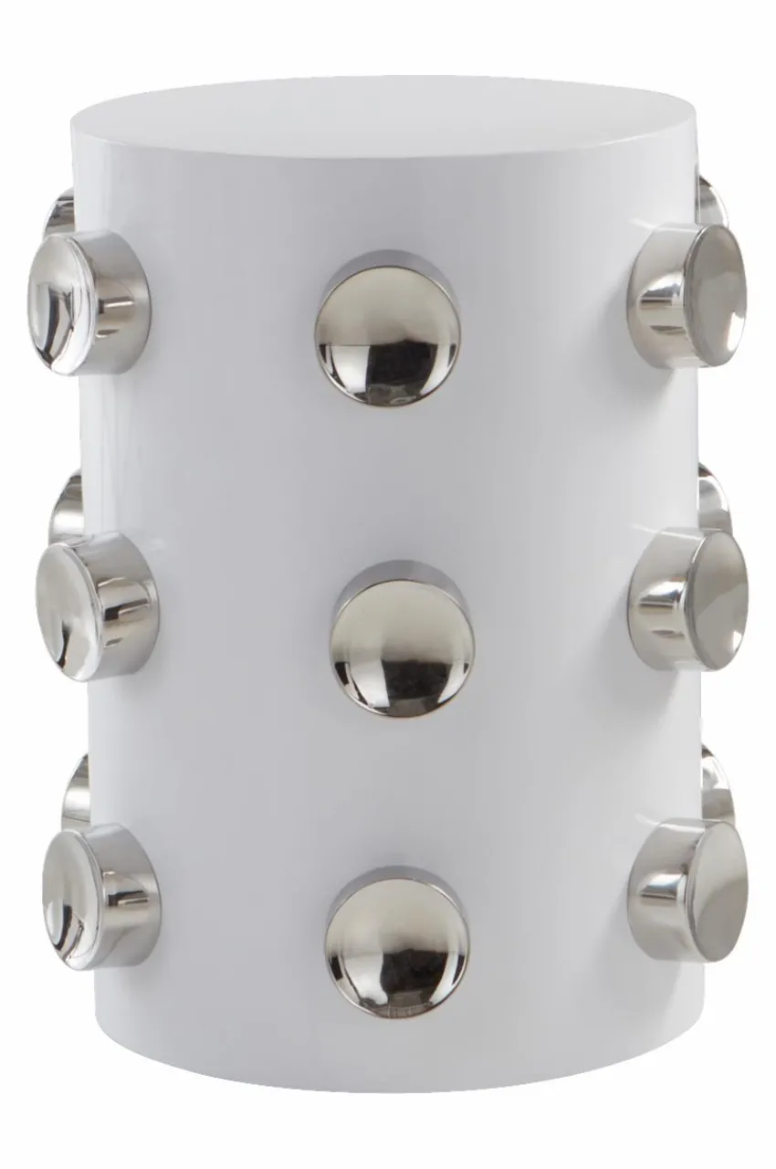 Bord|Jotex SATURNUS Sidobord ø 41 Cm Vit/stål