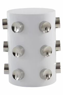 Bord|Jotex SATURNUS Sidobord ø 41 Cm Vit/stål
