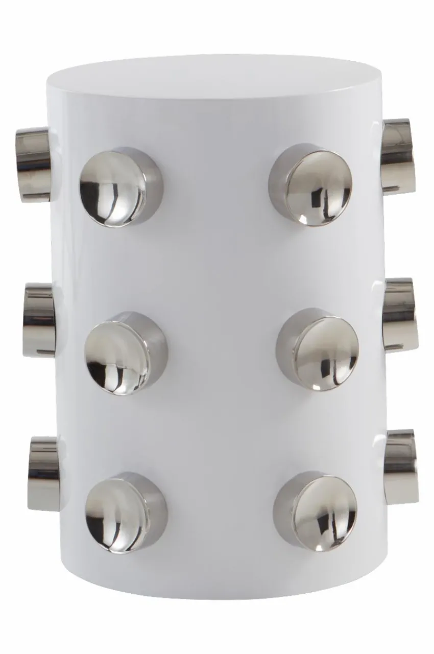Bord|Jotex SATURNUS Sidobord ø 41 Cm Vit/stål