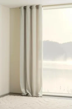 Julgardiner|Öljettgardiner|Jotex SAVANNAH öljettgardin - 1 Längd Ljus linnebeige