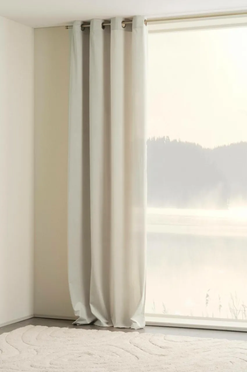 Julgardiner|Öljettgardiner|Jotex SAVANNAH öljettgardin - 1 Längd Ljus linnebeige