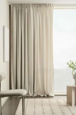 Julgardiner|Sammetsgardiner|Jotex SAVANNAH Multifunktionsgardin 1 Längd - Extra Bred Ljus linnebeige