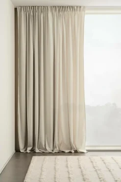 Julgardiner|Sammetsgardiner|Jotex SAVANNAH Multifunktionsgardin 1 Längd - Extra Bred Ljus linnebeige