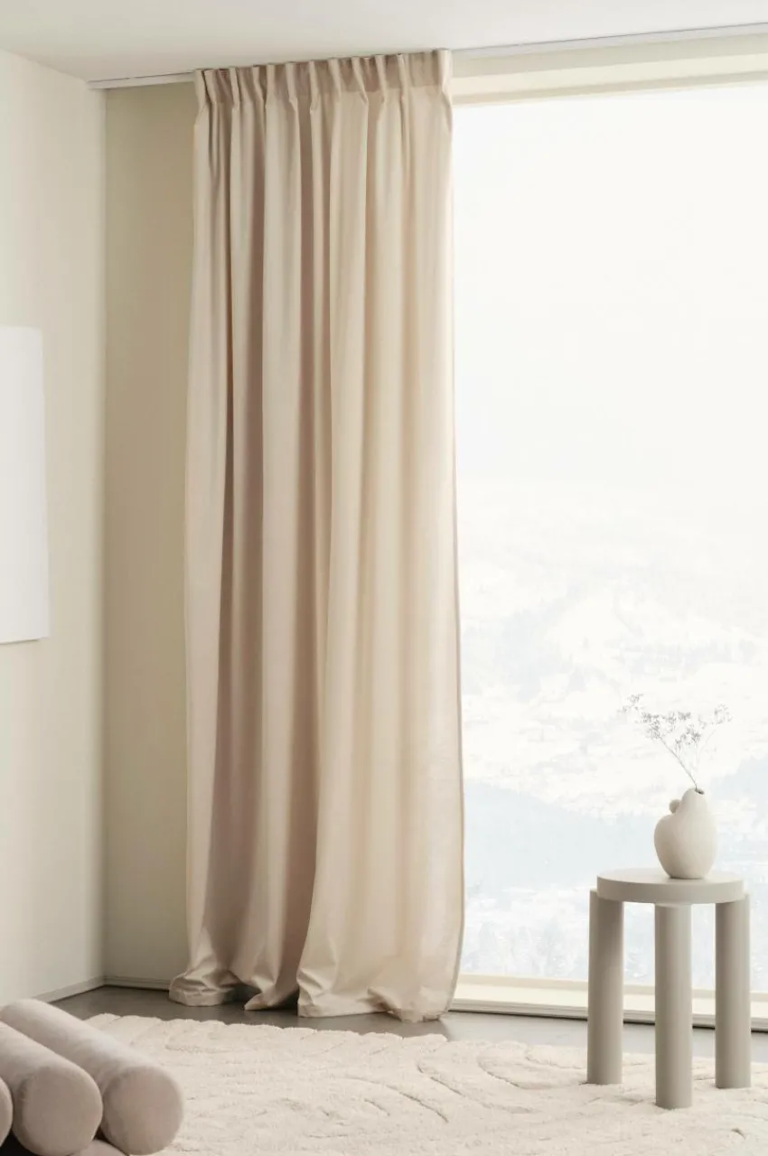 Sammetsgardiner|Multifunktionsgardiner|Jotex SAVANNAH Multifunktionsgardin - 1 Längd Ljus linnebeige