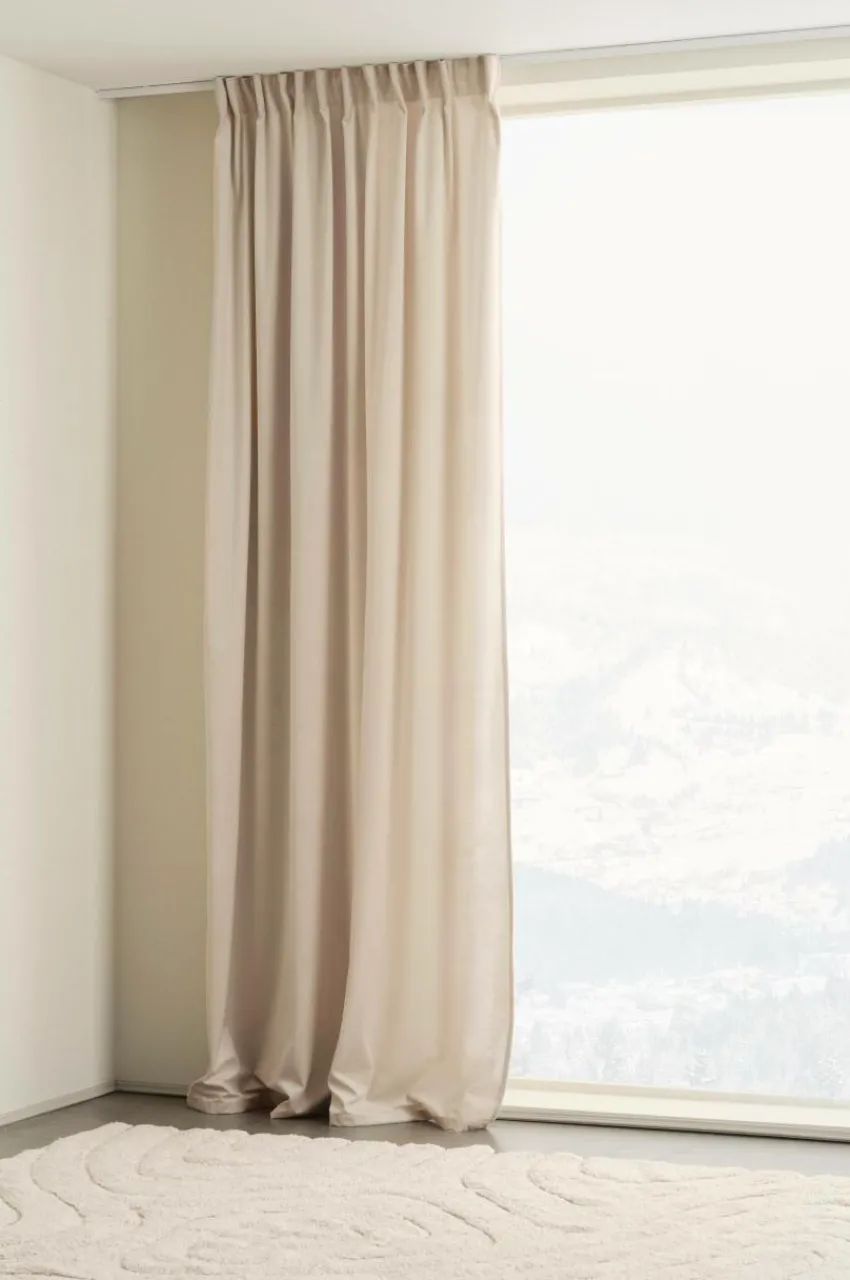 Sammetsgardiner|Multifunktionsgardiner|Jotex SAVANNAH Multifunktionsgardin - 1 Längd Ljus linnebeige