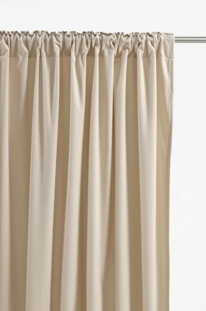 Sammetsgardiner|Multifunktionsgardiner|Jotex SAVANNAH Multifunktionsgardin - 1 Längd Ljus linnebeige