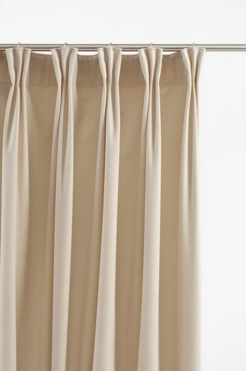 Sammetsgardiner|Multifunktionsgardiner|Jotex SAVANNAH Multifunktionsgardin - 1 Längd Ljus linnebeige