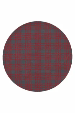 Återvunna Mattor|Slätvävda Mattor|Jotex SCOTT Slätvävd Matta ø 110 Cm Grön/röd