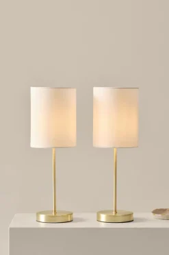 Bordslampor|Jotex SETH Bordslampa 2-pack Vit/mässing