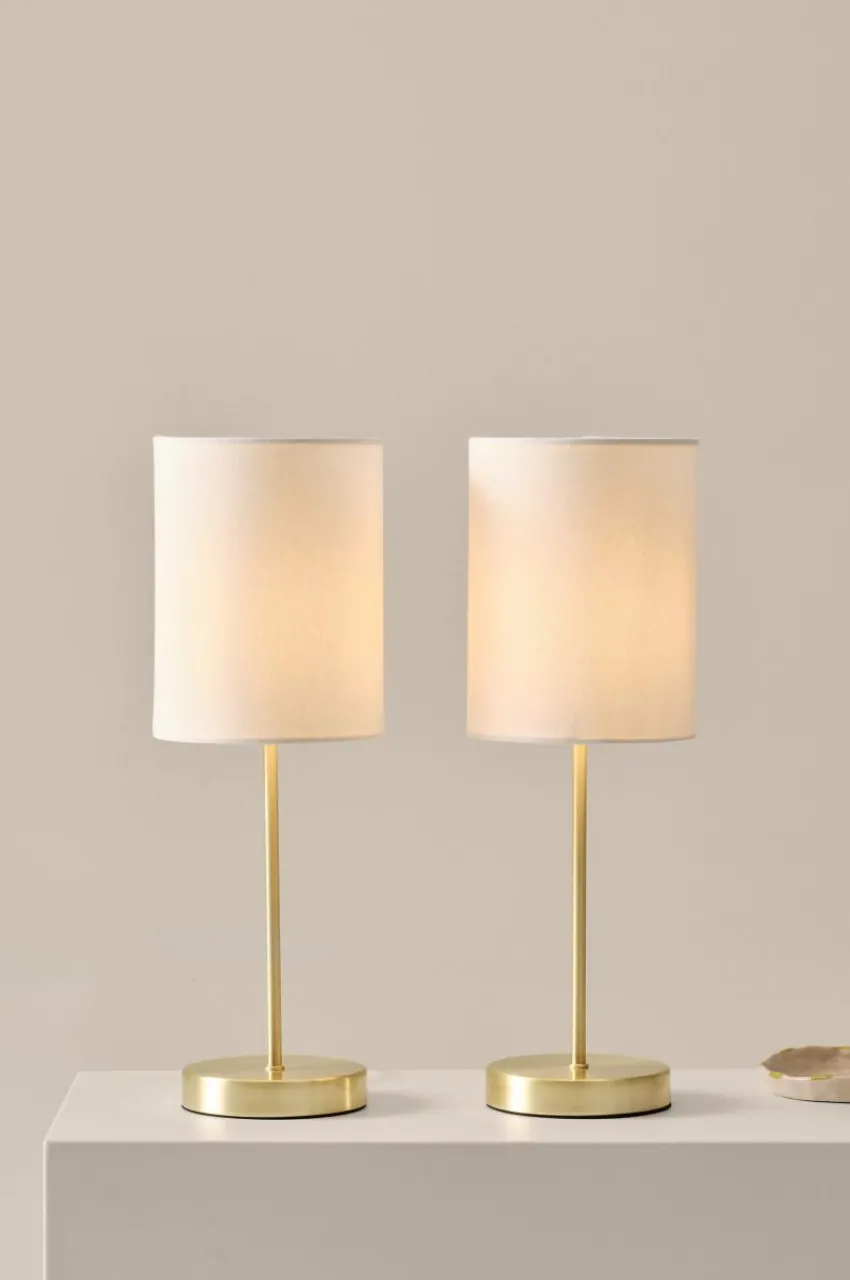 Bordslampor|Jotex SETH Bordslampa 2-pack Vit/mässing