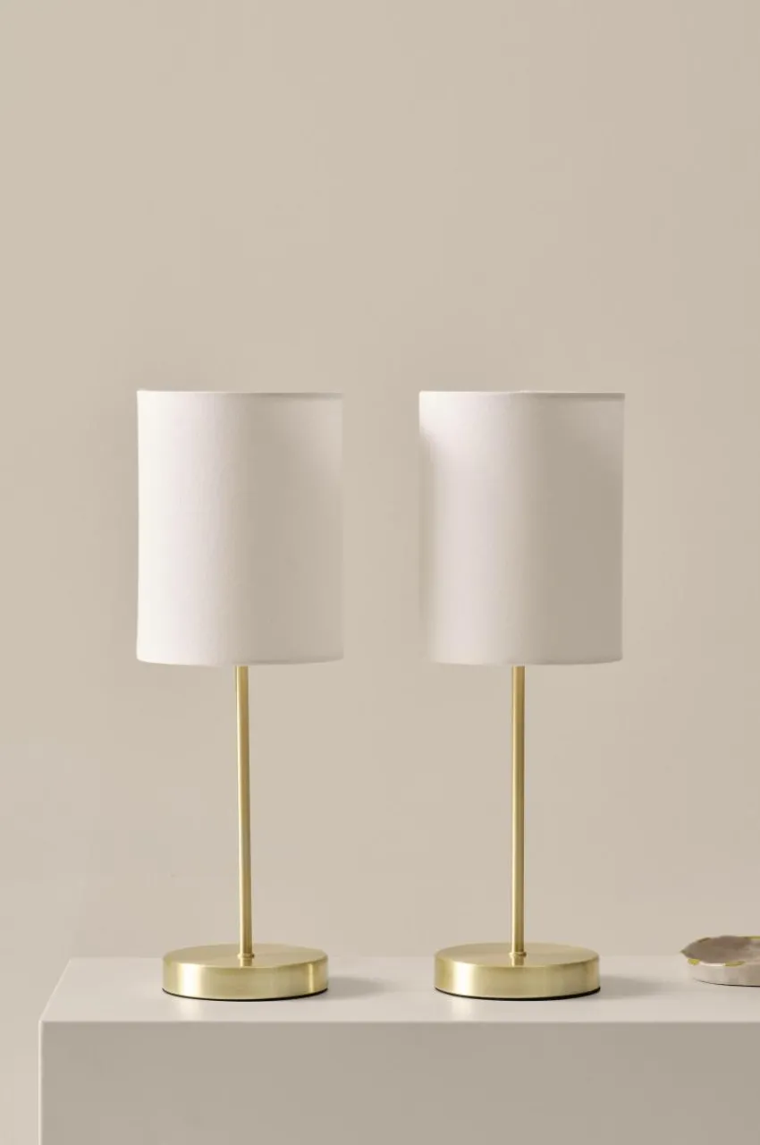 Bordslampor|Jotex SETH Bordslampa 2-pack Vit/mässing
