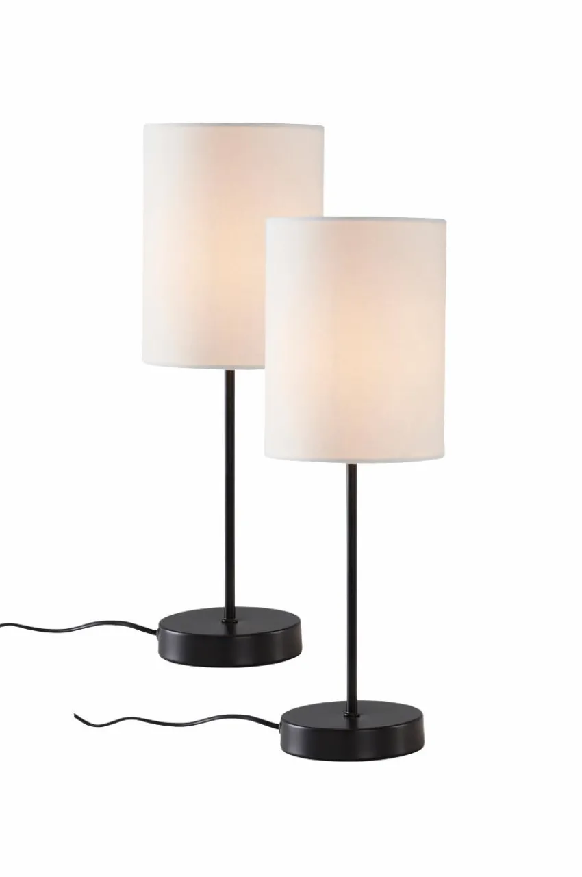 Bordslampor|Jotex SETH Bordslampa 2-pack Svart/vit