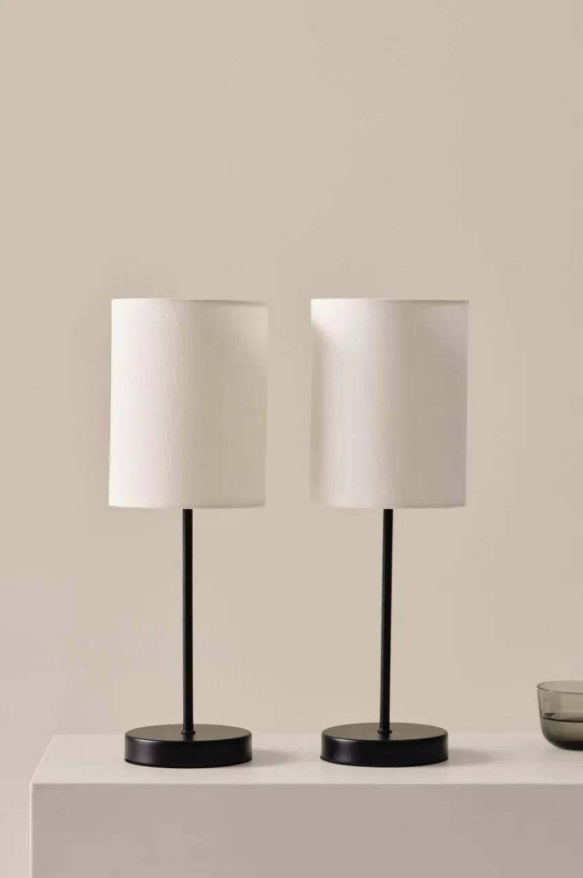 Bordslampor|Jotex SETH Bordslampa 2-pack Svart/vit