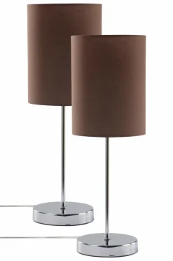 Bordslampor|Jotex SETH Bordslampa 2-pack Krom/brun