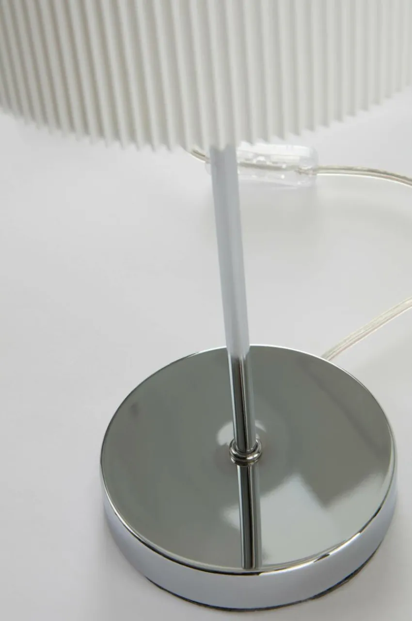 Bordslampor|Jotex SETH PLISSÉ Bordslampa 2-pack Krom/vit