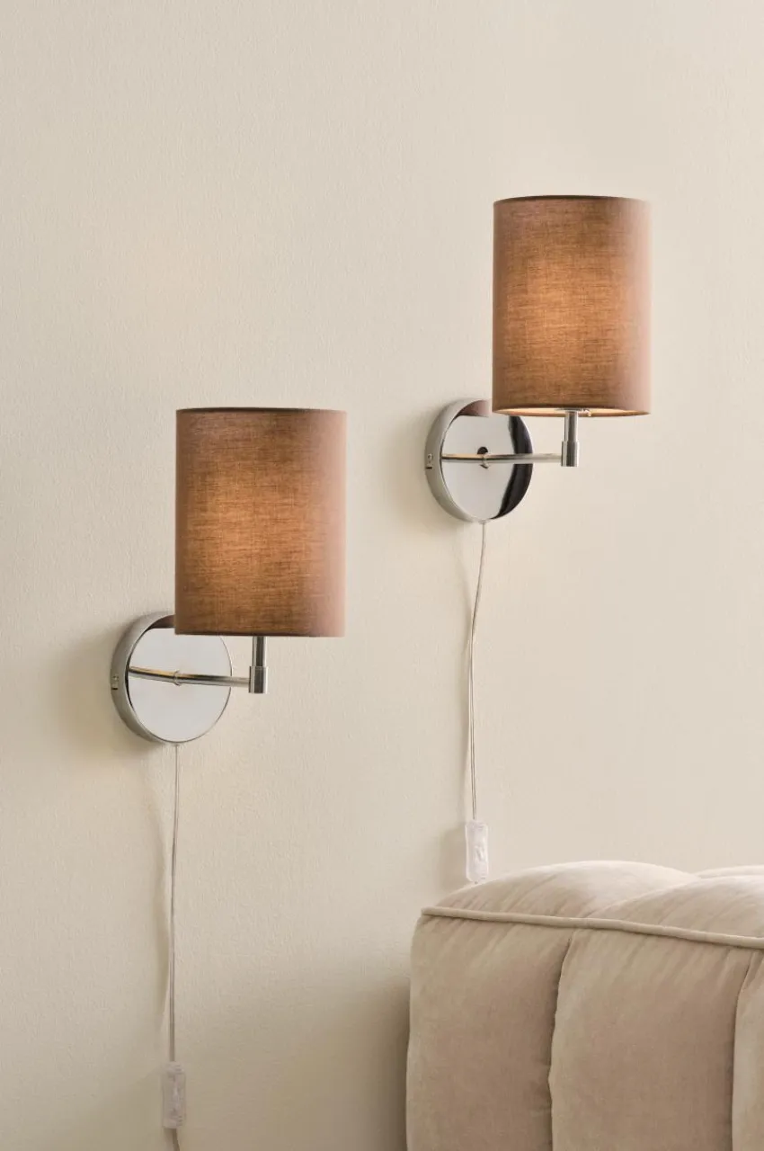 Vägglampor|Jotex SETH Vägglampa 2-pack Krom/brun