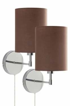 Vägglampor|Jotex SETH Vägglampa 2-pack Krom/brun