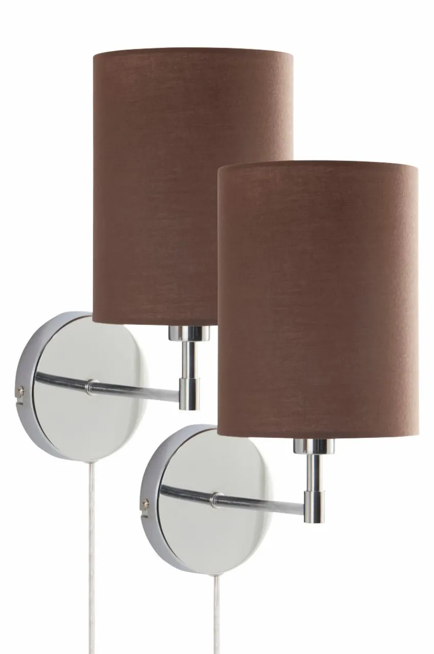 Vägglampor|Jotex SETH Vägglampa 2-pack Krom/brun