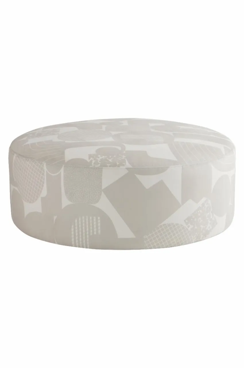 Sittpuffar|Jotex SHANGHAI PRINT Sittpuff ø 90 Cm Beige/vit