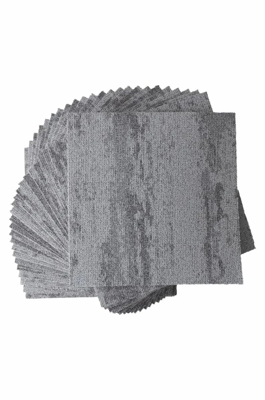 Trappstegsmattor|Dörrmattor|Jotex SHORELINE Textilplatta Heltäckningsmatta 20-pack Grå