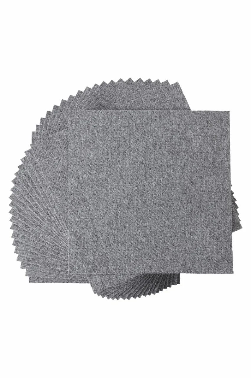 Trappstegsmattor|Dörrmattor|Jotex SIERRA TILE Textilplatta Heltäckningsmatta 20-pack Ljusgrå