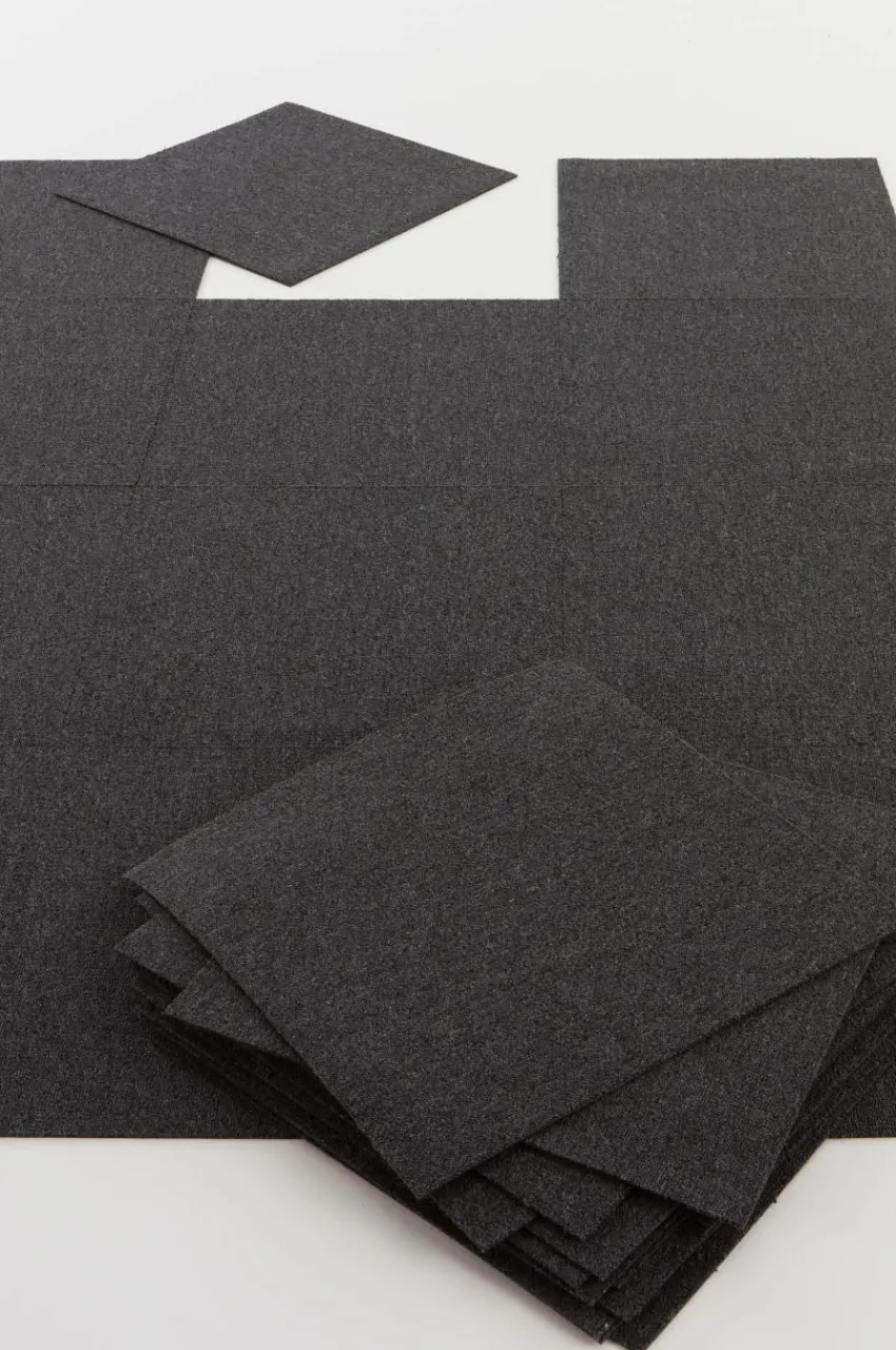 Trappstegsmattor|Dörrmattor|Jotex SIERRA TILE Textilplatta Heltäckningsmatta 20-pack Mörkgrå