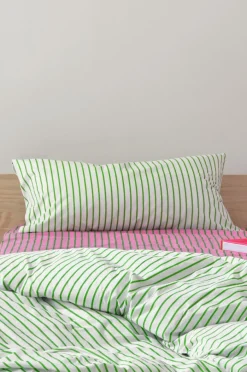 Örngott|Jotex SIMA örngott 90x50 Cm Ekologisk Vit/gräsgrön
