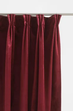 Julgardiner|Sammetsgardiner|Jotex SIMONE Multifunktionsgardin 2-pack Vinröd